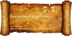 Derecskei Klára névjegykártya