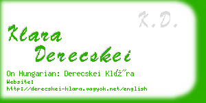 klara derecskei business card